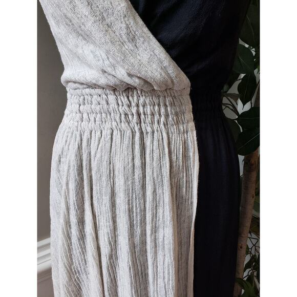 Anthropologie Maeve Black Noir Dress XS White Black Polyester Asymmetrical Hem - Picture 9 of 13